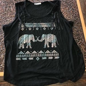 Maurice’s 3 tank top black w elephants